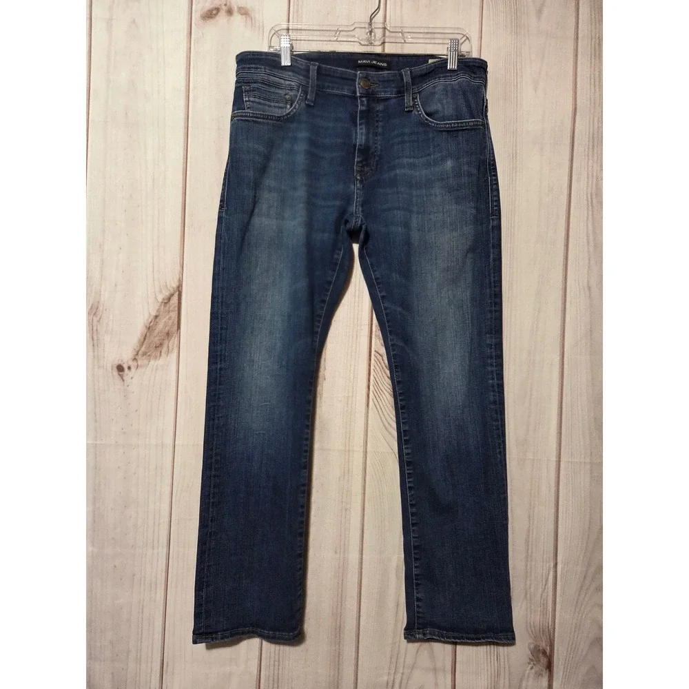 Mavi Jeans Zach Straight Leg Mens Denim Blue Wash 34x29 Medium Wash Classic